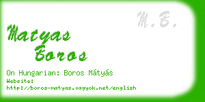 matyas boros business card